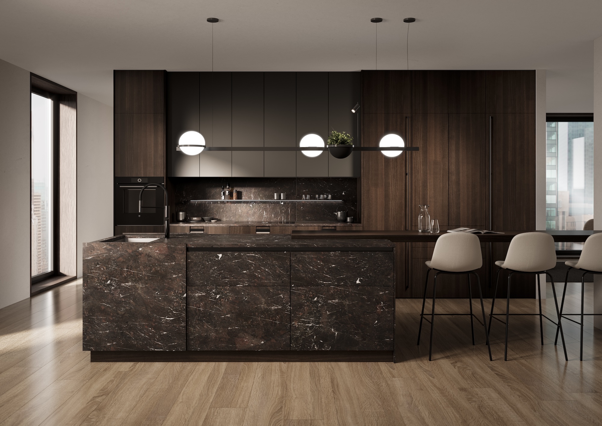 Leicht Rocca Designküche Stein